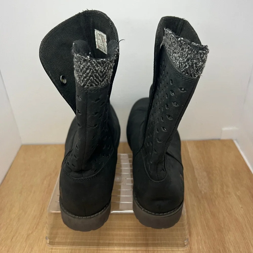 The North Face Ballad Tall Leather Boots Women Size 11 Black Slouchy CDK6 Winter